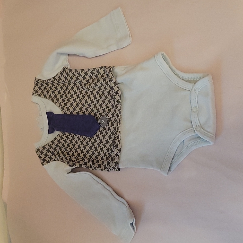 Stepping Stones Dress Shirt w/ Tie Onesie